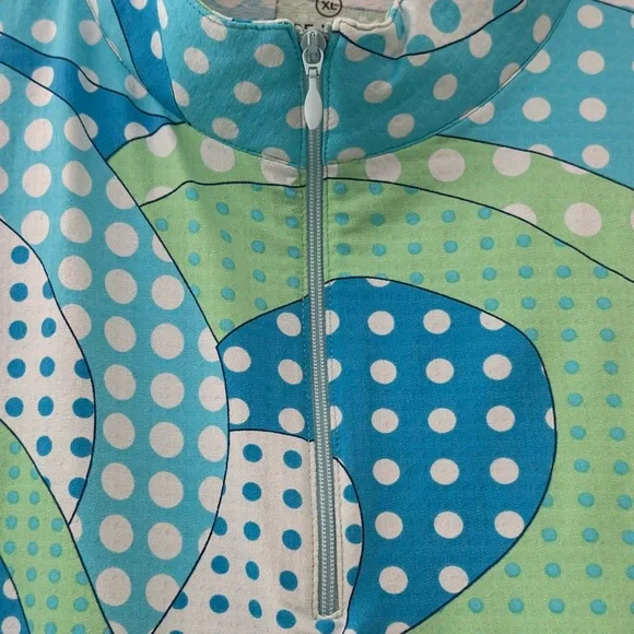 IBKUL Women's Swirl and Dot  Print Long Sleeve Mock Neck Pullover size XL - Picture 5 of 9